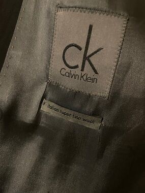 Calvin Klein Black Wool Blazer with CK Patch